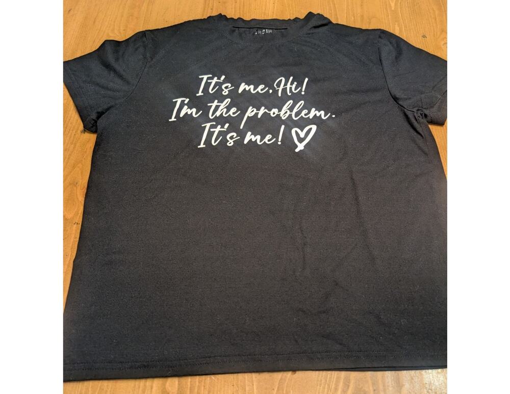 Shein Taylor Swift S/S T-Shirt, I'm The Problem, Women's Small, EGU/LN